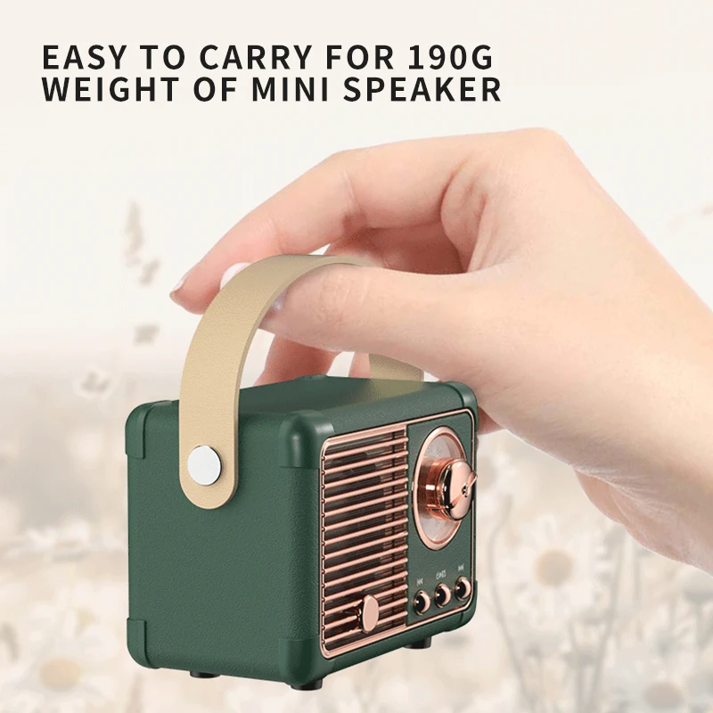 Retro Bluetooth Speaker H2 Classical FM Radio Receiver Portable Decoration Mini Speakers Travel Music Player | Электроника
