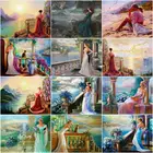 CHENISTORY изображения по номерам Морской берег Женский комплект для взрослых ручная роспись DIY рамка рисунок на холсте Цветы украшение для дома подарок