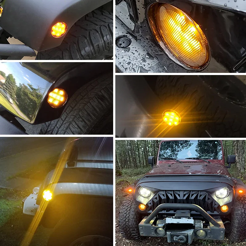 Освещение для Jeep Wrangler JK 2007 2016 переднее крыло боковые габаритные огни указатели