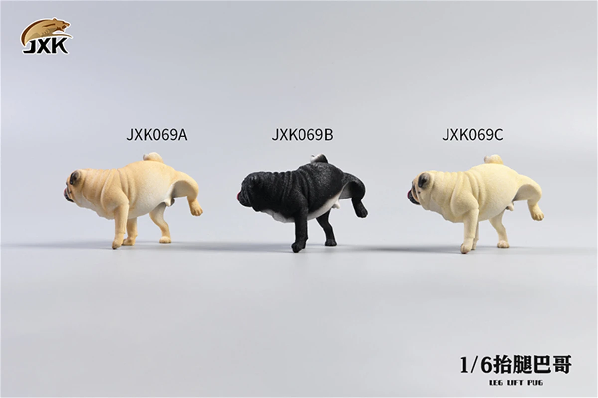 Модель мопса JXK 1/6 для подъема ног милая собака животное коллекционер исцеляющий