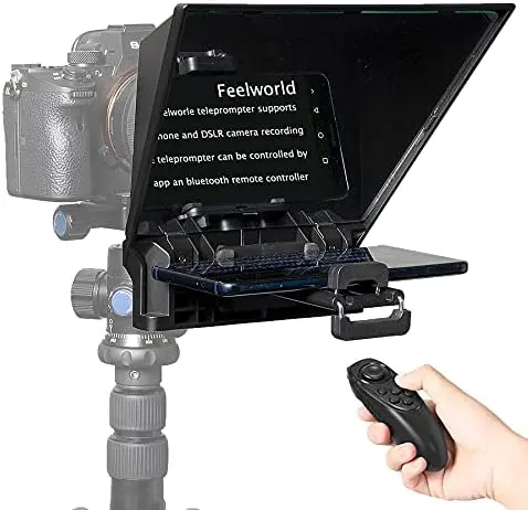 

Feelworld TP2 Teleprompter for 8" tablet Phones iPad Prompter for Smartphone DSLR Recording interview speech live prompteur