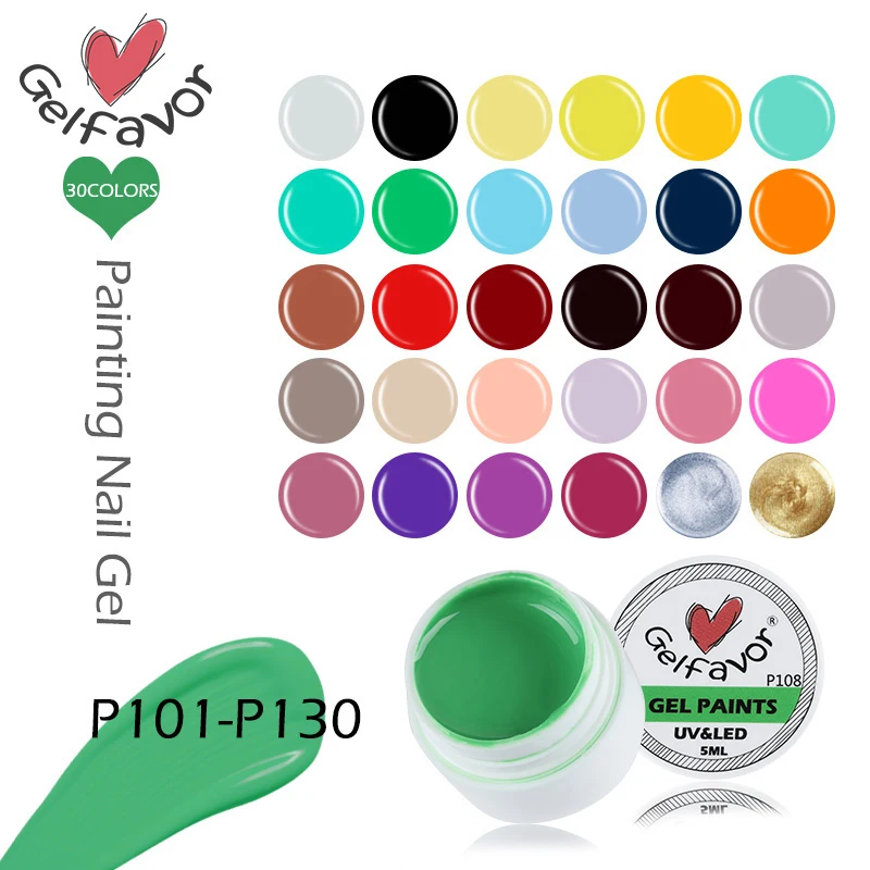 30 цветов Гель лак для ногтей рисования акриловый цветной УФ светодиодный сделай