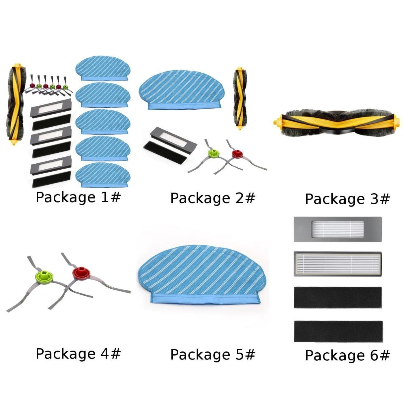 

Filters+Brushes+Mop Clothes For Ecovacs Deebot Ozmo 920 950 Vacuum Replaces Sets