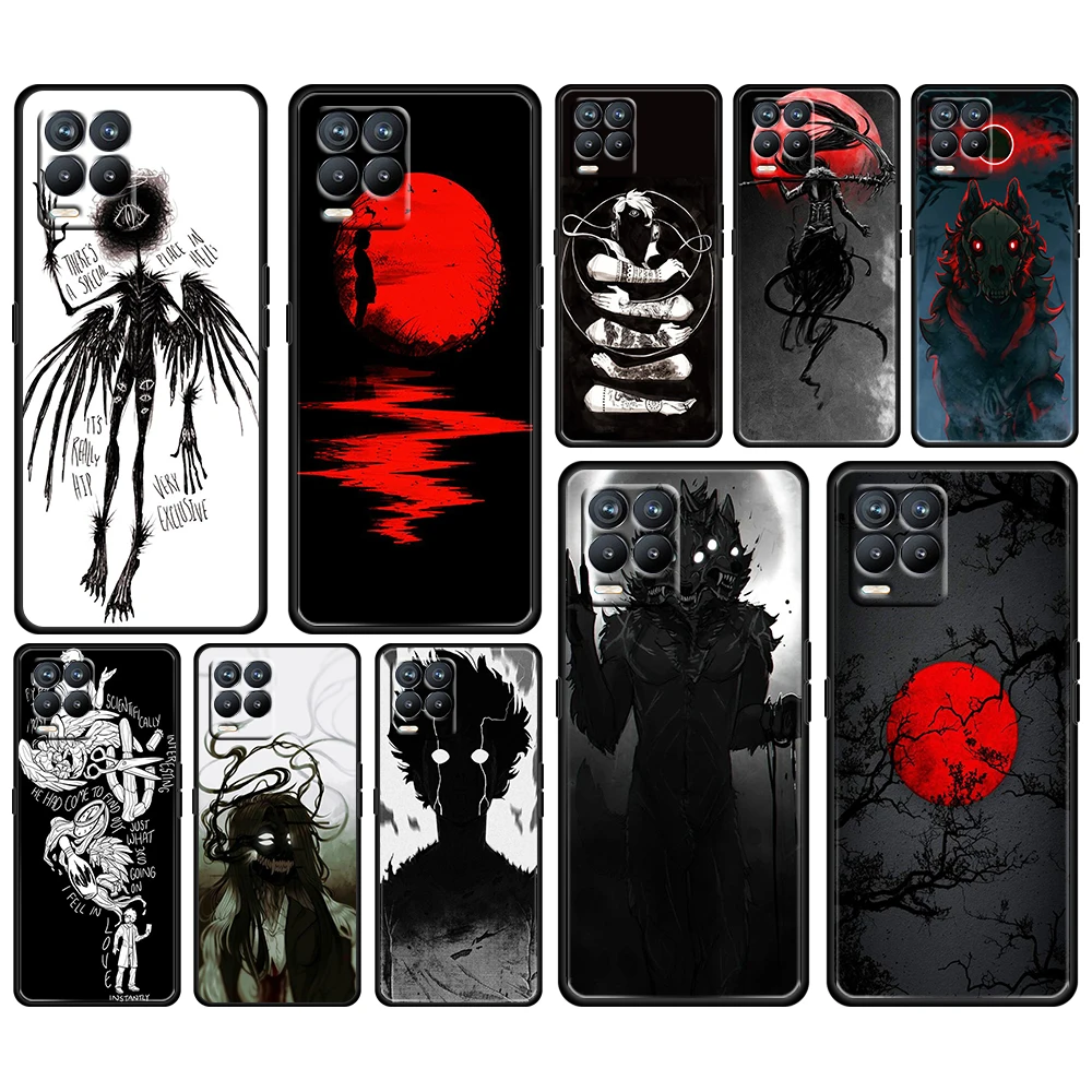 

Black fantasy art For OPPO Realme Narzo 30 20 8 8i 7 6 5 3 2 Pro Global 5G Soft TPU Silicone Black Phone Case Cover