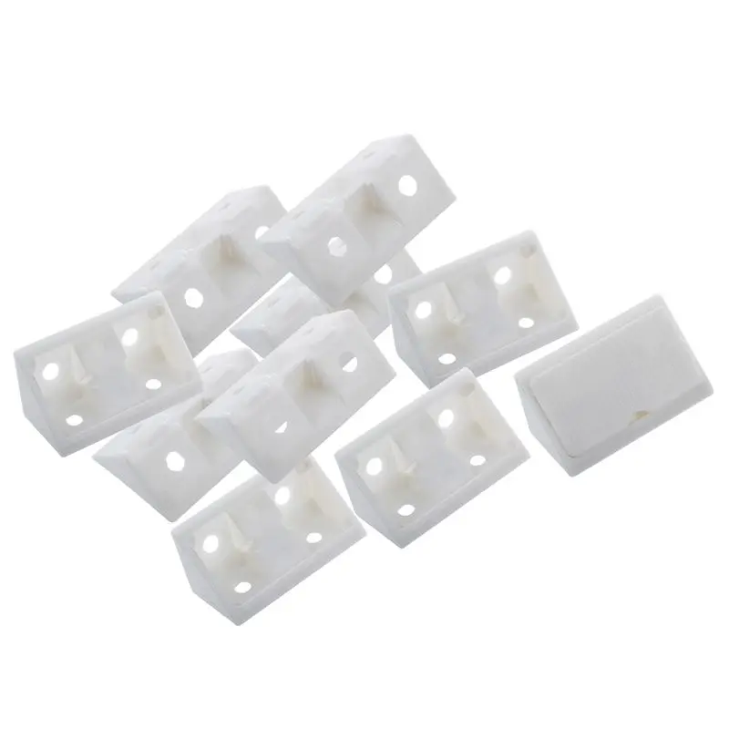 

Furniture Cabinet Fastener Corner Braces Angle Brackets White 10Pcs