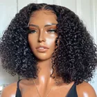 Короткий кудрявый женский парик Melodie из человеческих волос, бразильский парик 4x4 на сетке для черных женщин, парик с глубокой волной
