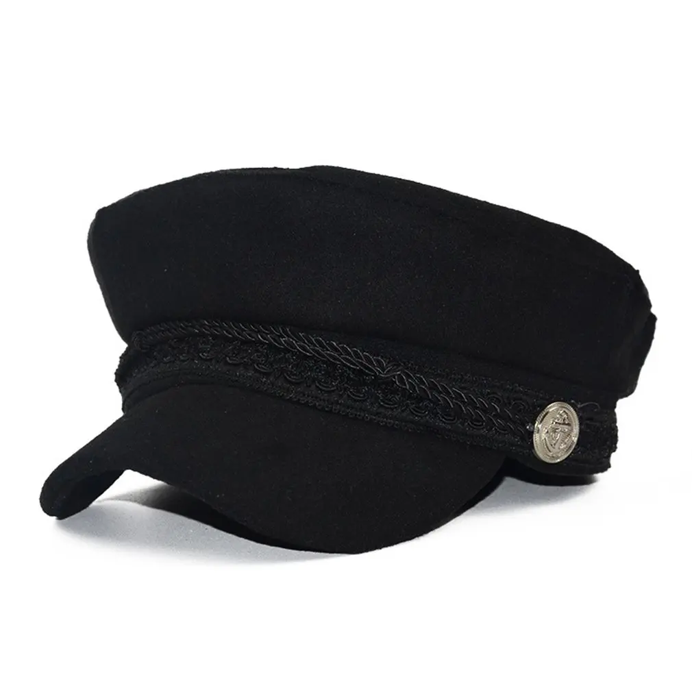 

Зимние шапки для женщин, вязаные военной фуражке в винтажном стиле; Из хлопка и шерсти, берет кепка бейсболка Gorras Planas, женские головные Casquette ...