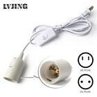 Светодиодный светильник LVJING для выращивания растений, лампа E27, розетка с винтовым основанием, вилка стандарта ЕССША, шнур питания переменного тока для растений, овощей, комнатных теплиц