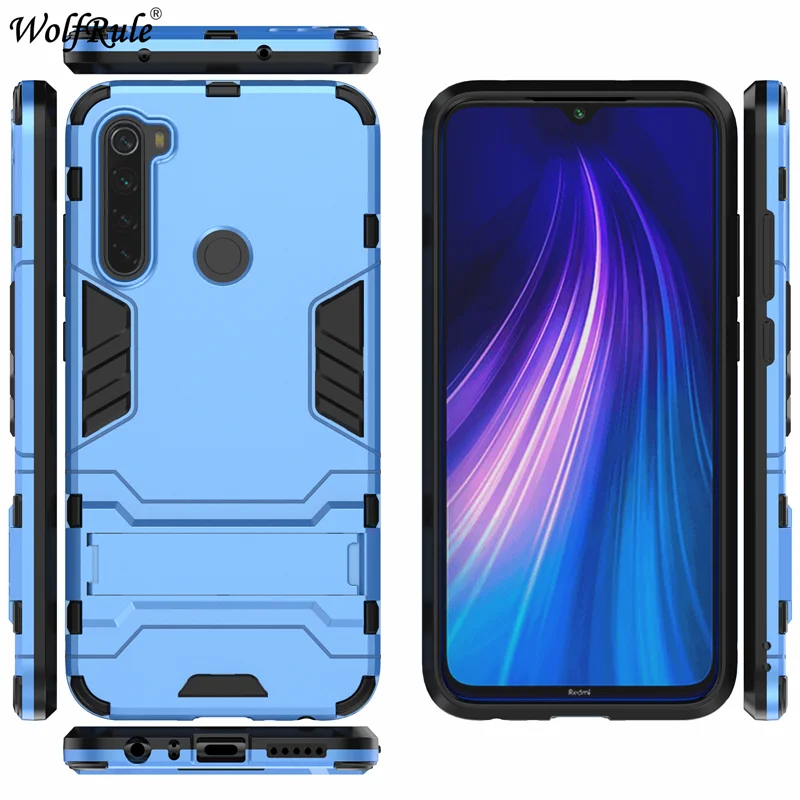 Чехол для Xiaomi Redmi Note 8 Чехол ударопрочный каучук силиконовый бронированная крышка для Xiaomi Redmi Note 8 чехол Redmi Note 8 чехол - Цвет: Blue