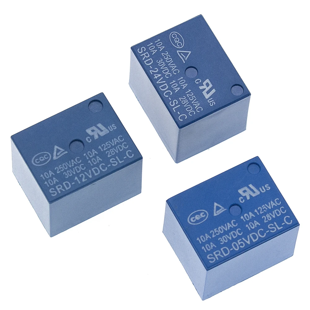 10 шт. DC Мощность реле T73 5 V/12 v/24 v SRD-5VDC-SL-C SRD-12VDC-SL-C SRD-24VDC-SL-CPCB Тип 5Pin