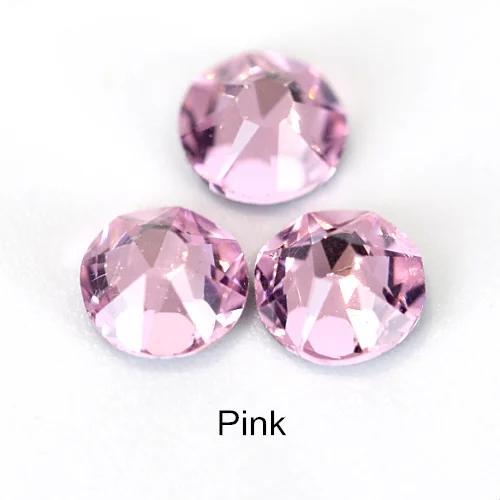 Pink Стразы горячей фиксации, цветные, железные стразы, лучшее качество, 8 больших и 8 маленьких стразов, стразы горячей фиксации для свадебного платья F0059, 1440 шт - Цвет: Pink
