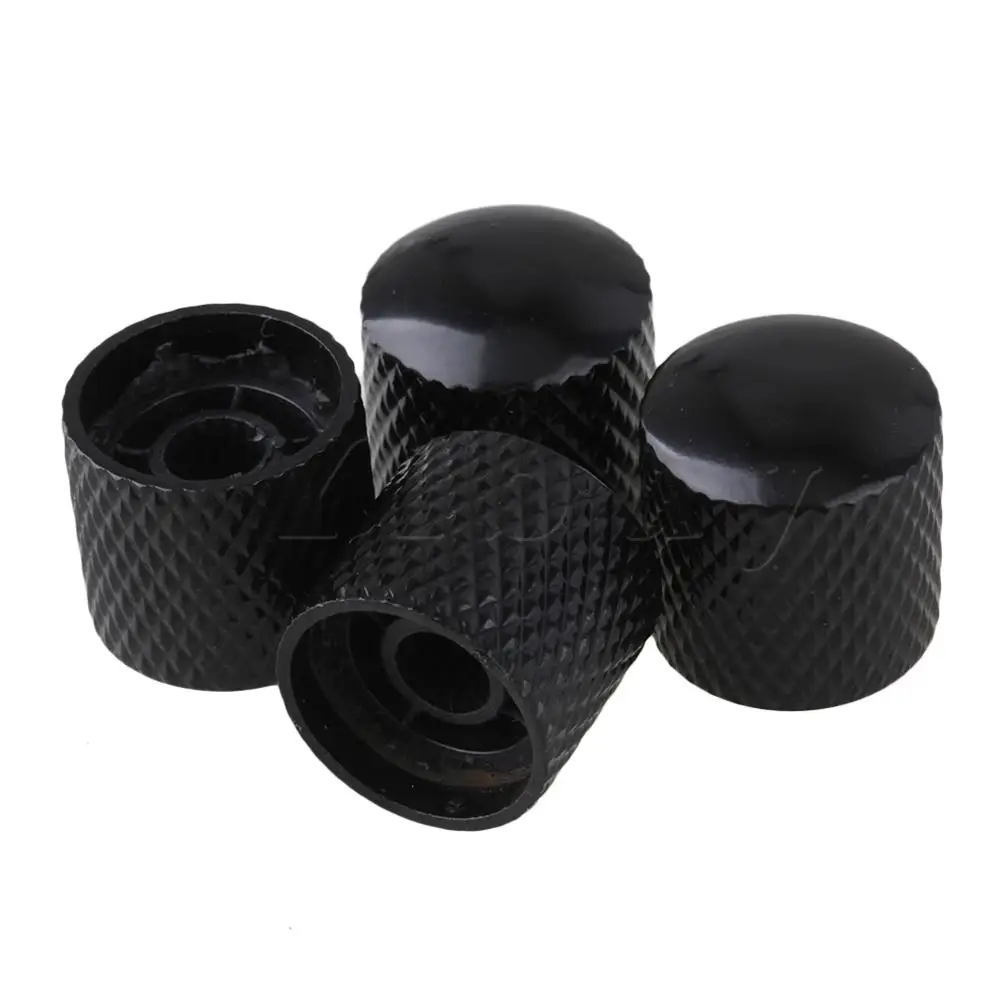 Yibuy 4PCS Metal Potentiometer Knob for Electric Guitar Black Instrument Parts | Спорт и развлечения