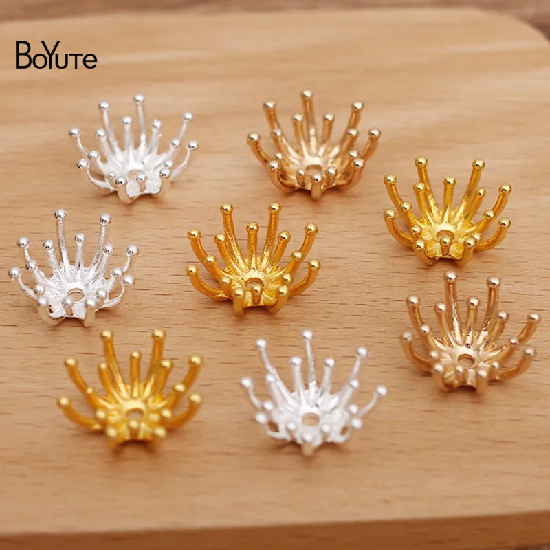 

BoYuTe (50 шт./лот) 20 мм шапочки из металлического сплава с тычинками для бусин, Diy ювелирные аксессуары ручной работы