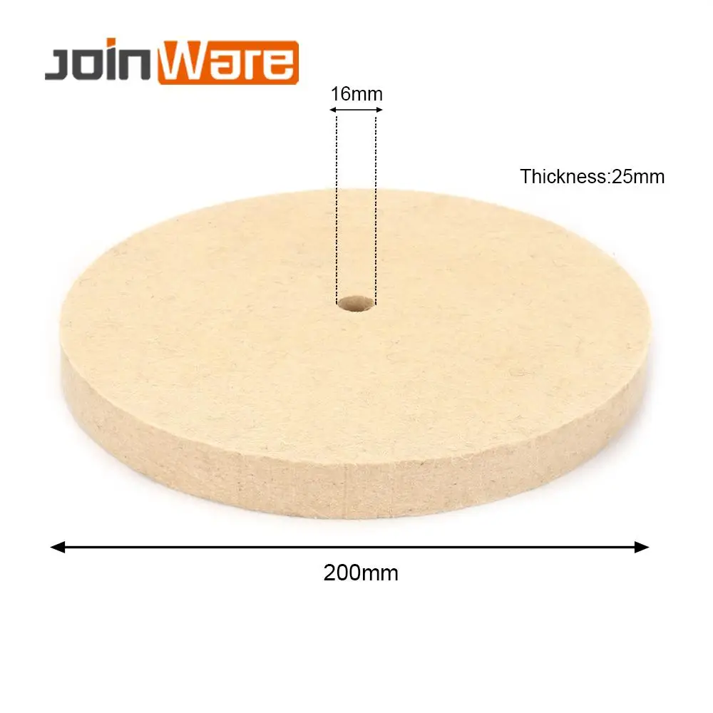 

8 inch 150mm Wool Felt Buffing Wheel Pad Polishing Disc for Polisher 16mm Hole 2Pcs