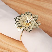12 pcs metal cutout floral napkin ring napkin holder towel ring napkin button for home party table decoration accessories
