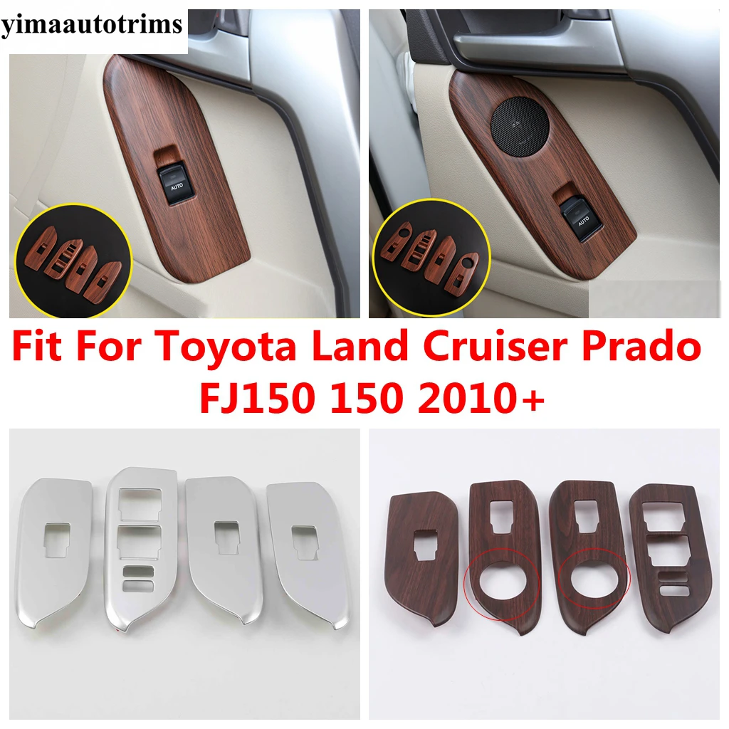 

Wood Grain / Carbon Fiber ABS Accessories Window Lift Button Frame Cover Trim For Toyota Land Cruiser Prado FJ150 150 2010 -2020
