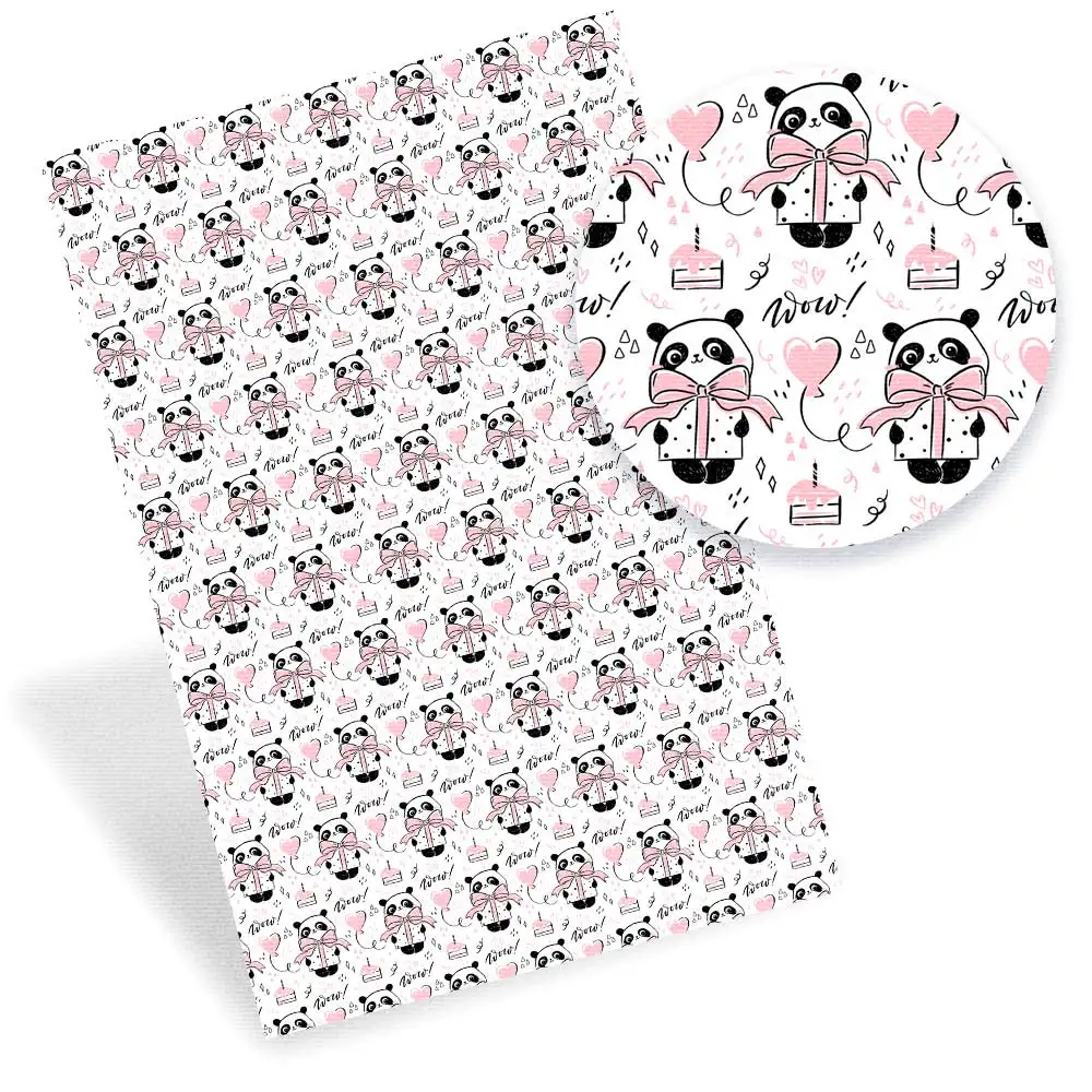 Ткань из искусственной кожи PU с мультяшными животными ткань для шитья