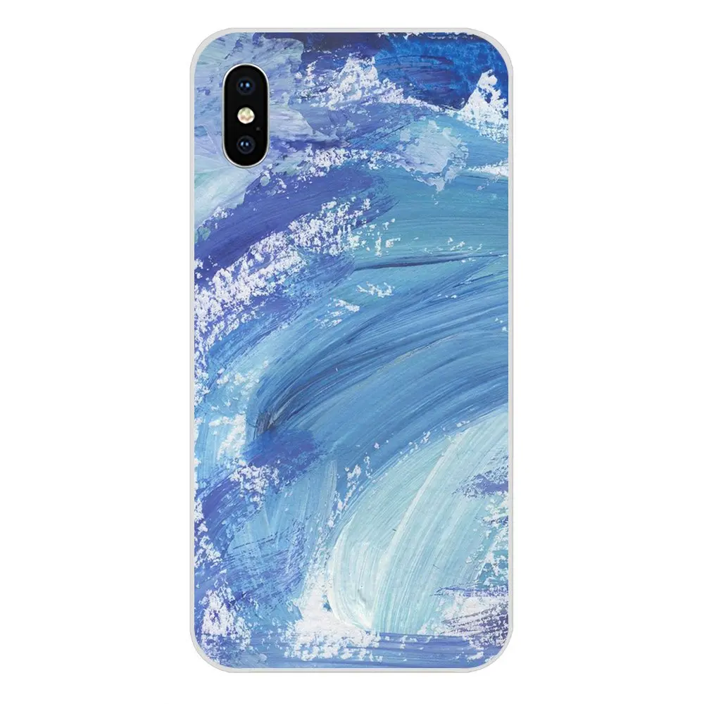 Синий океан акварельные граффити волны Мягкий силикагель для LG K50 Q6 Q7 Q8 Q60 X Power 2 3
