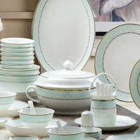 60 heads ceramic tableware dish rice bowl salad noodles bowl plate dinnerware sets soup pot ashtraytableware dinnerware sets