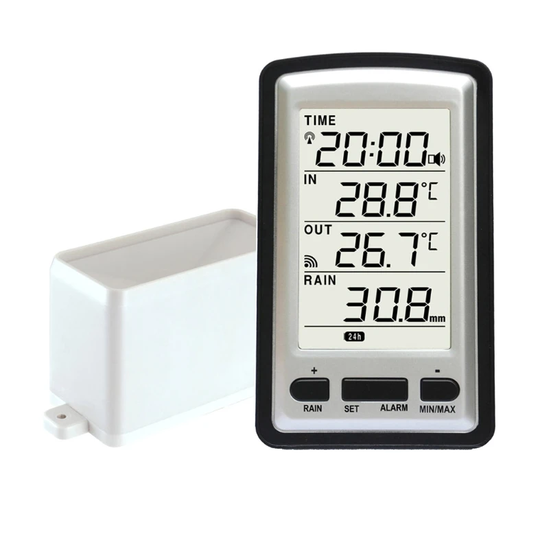 

Electronic Wireless Rain Gauge Rain Meter Indoor Outdoor Digital Temperature Meter Weather Station Rainfall Statistics Recorder