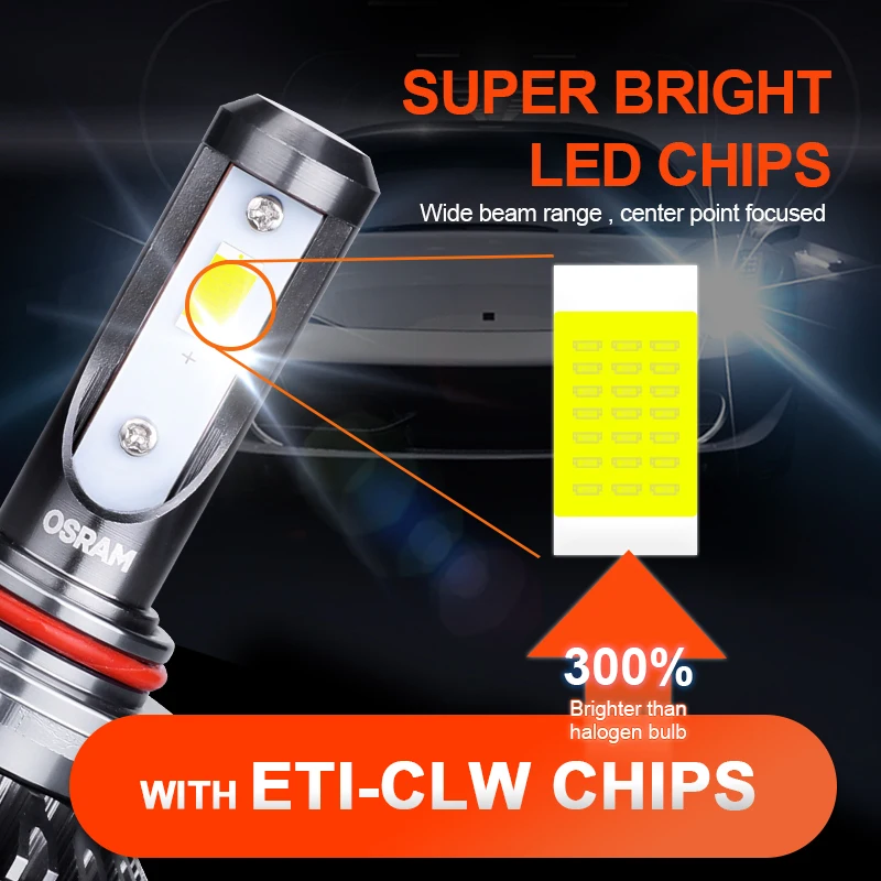 OSRAM luces led h4 светодиодный HB3 HB4 9005 9006 9012 HIR2 HB2 H11 Светодиодный ная Лампа 6000K