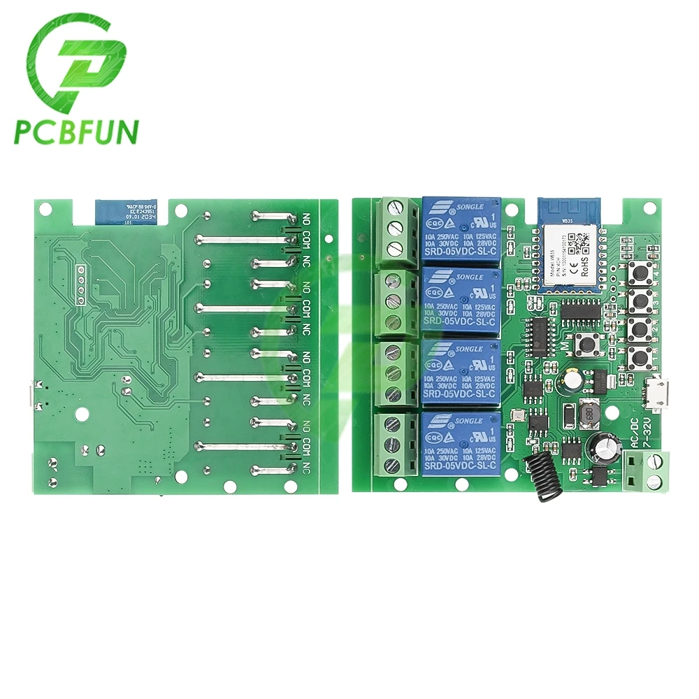 USB 5V DC7-32V 1CH 2CH 4CH RF WI-FI дистанционного Управление релейный коммутационный модуль 12V