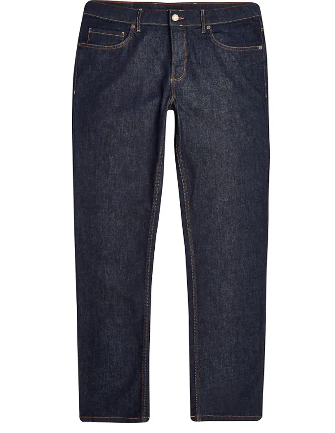 

Youth men casual middle waist jeans plus size elastic skinny pencil pants custom logo print on product and package from 1pc drop