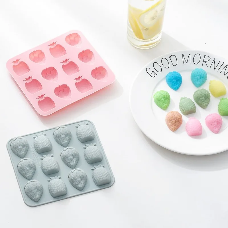 Горячая продажа милые 12 даже клубника ананас силиконовые формы для торта