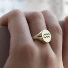Модное круглое кольцо с гравировкой на мизинец, кольцо с начальной гравировкой, кольцо с индивидуальной гравировкой для мужчин и женщин