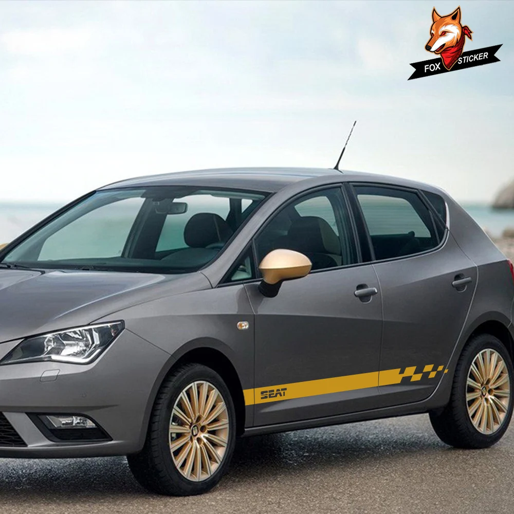 2 шт. наклейки на автомобильные двери и боковые юбки виниловые для Seat Leon MK3 MK2 Tarraco