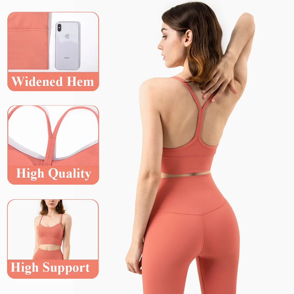 NCLAGEN Women Yoga Bras Type Y Beautiful Back Sexy High Impact Sport Vest GYM Running Halter Fitness Stretchy Push-up Crop Top | Спорт и