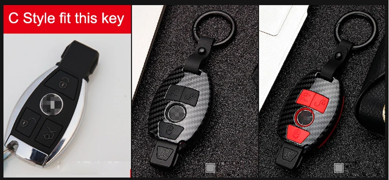 

ABS Car 3 Button Remote Key Case Holder Protect Keychain Keyring for Mercedes-Benz GLA GLC C-Class V-Class GLS GLE R-Class