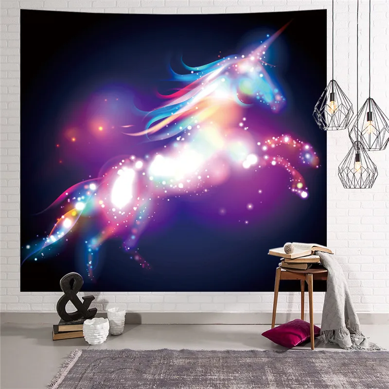 Гобелен в виде лошади фламинго Настенный Коврик для купания стиле хиппи домашний