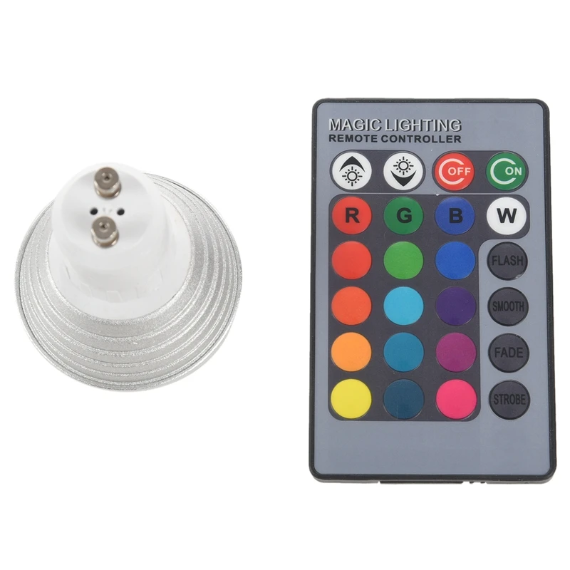 

Dimmable GU10 RGB LED Spotlight Bulb Color Changing With Remote Control