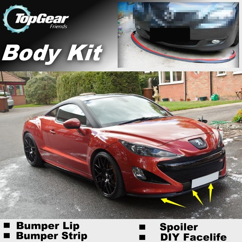 Дефлектор губ бампера для Peugeot RCZ 2009 ~ 2016 передняя юбка спойлера ДЛЯ TopGear Friends