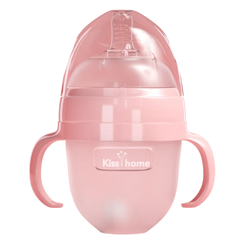 

Baby Bottle Handle Feeding Drink Kawaii Water Bottles Kids Newborn Children Nipple Teteros Para Baby Accessories BK50NP