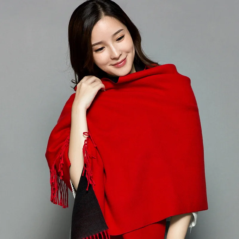 

Elegant Style Women's Warm Long Scarf Soft Jacquard Feminine Autumn Winter Blankets Fashionable All-match Cloak Shawl Tassels