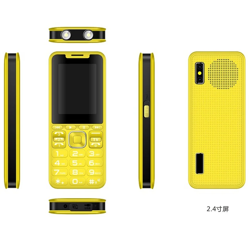 Yellow Mafam, музыкальный мобильный телефон, большой динамик, звук, Quad, 4 Sim, 4 в режиме ожидания, магический голосовой сменный внешний аккумулятор, 3,0 дисплей, двойной фонарик - Цвет: Yellow