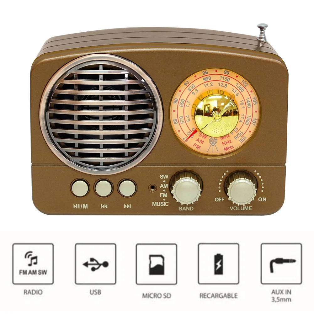M-161BT мини AM FM SW Bluetooth динамик многофункциональный ABS домашний радио портативный