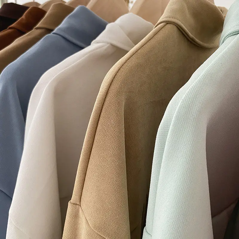 

Korean New Solid Elegant Women Shirts Office Lady Large Size Fashion Loose Tops Long Sleeve Turn-Down Collar Chic Button Blouses