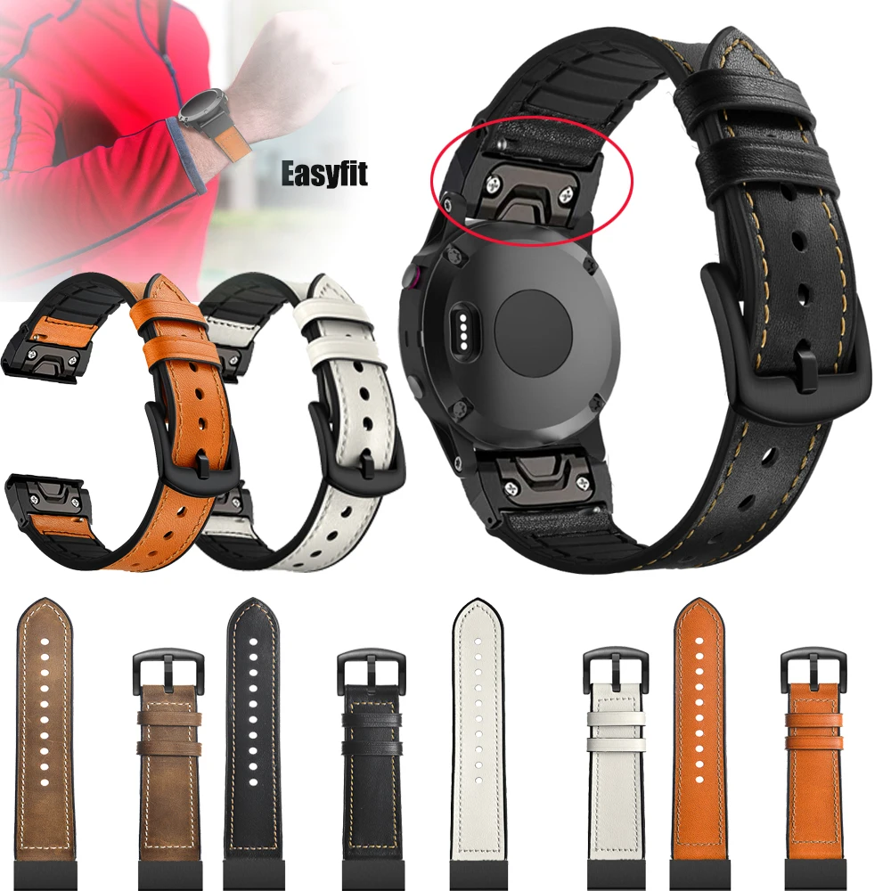 

Кожаный ремешок для часов Forerunner 935/945, для Garmin Fenix 6 Pro/Sapphire 5 6 5X 6X 3/3HR 5 Plus, 26 мм, 22 мм