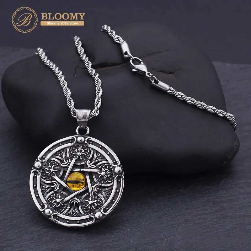 Мужское ожерелье с пентаграммой и дьявольским глазом в стиле хип хоп уличное