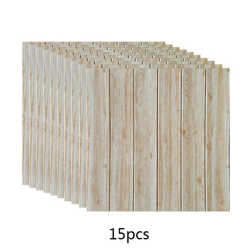 3d wood grain wall sticker high quality self adhesive waterproof panel sticker for living room bedroom kitchen wall decor 15pcs free global shipping