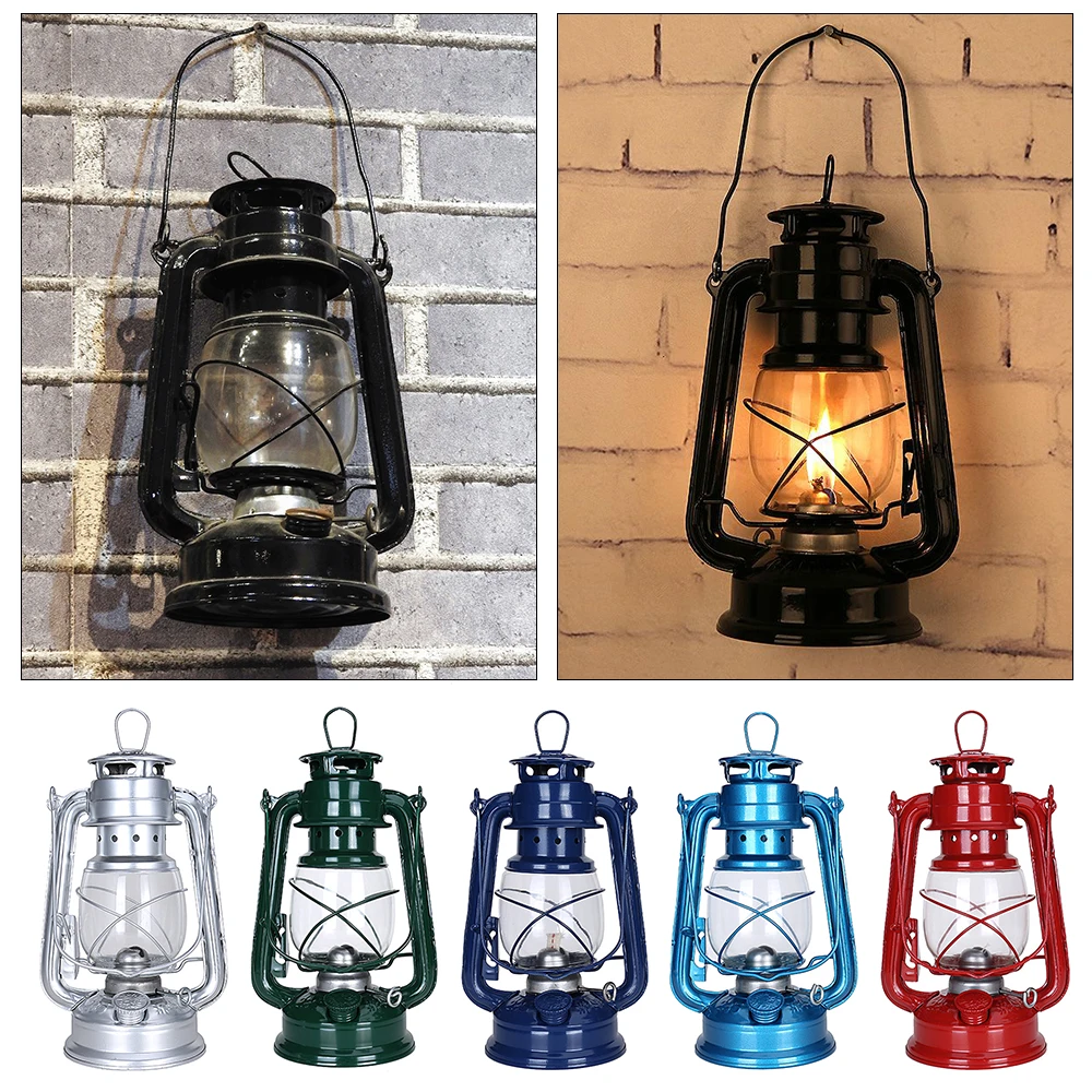 

Retro Style Portable Lighting Kerosene Lamp Metal Camping Light Outdoor Camping Lights Tent Lamp Household Emergency Lamp