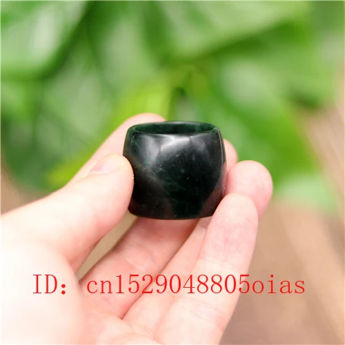 Натуральное черно-зеленое кольцо из нефрита китайский джадеит амулет обсидиан