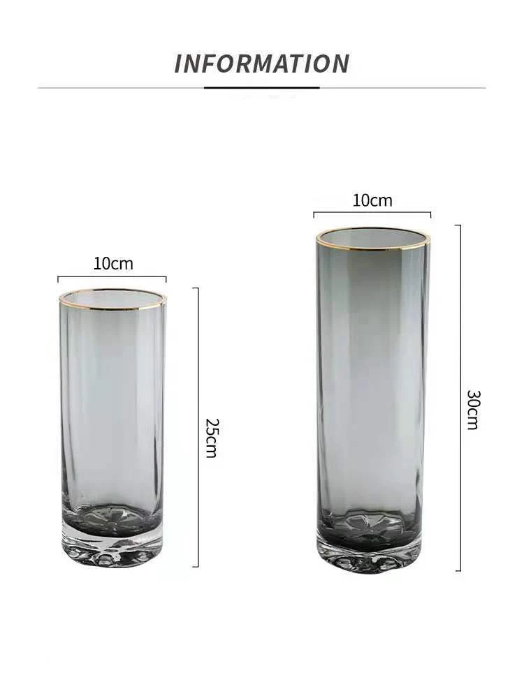 

Creative Gold Line Glass Vases Home Deco Room Flower Basket Vase Decoration Home Transparent Light Luxury Simple Vases