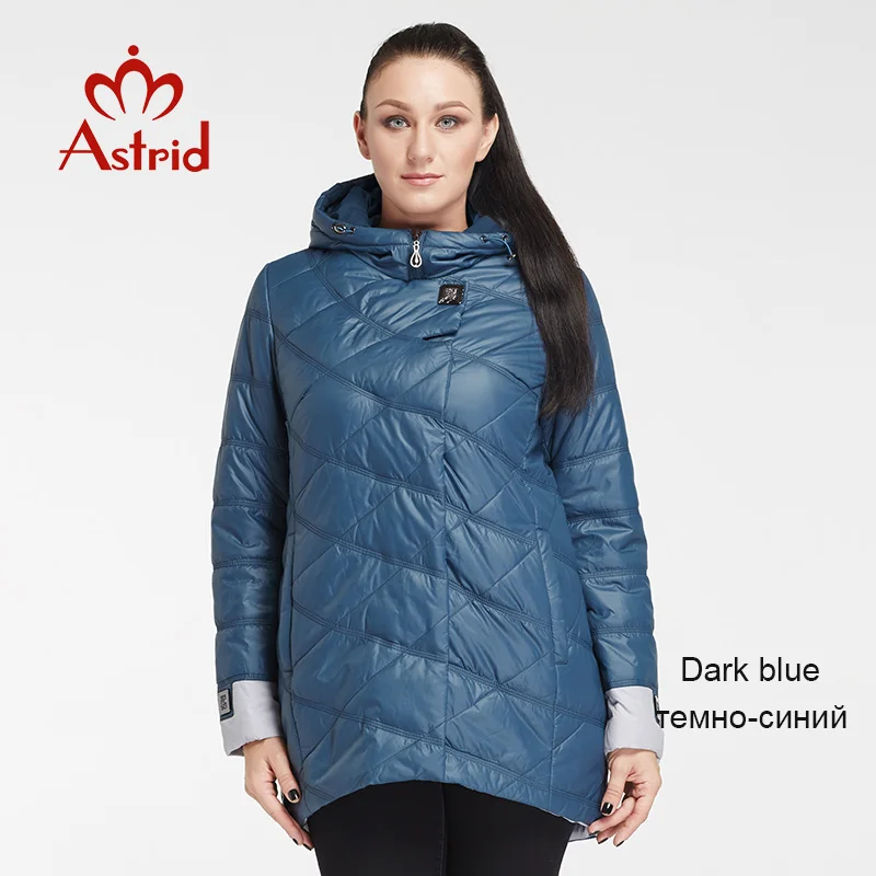 205 dark blue Astrid зимняя женская куртка пуховик профессионального размера плюс Брендовое весеннее Женское пальто большого размера зимние куртки большого размера AM-2682 - Цвет: 205 dark blue