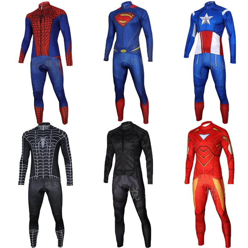 

Men's cycling jersey super hero set Pro road bike clothing Long sleeve bicycle clothes Male skinsuit sport dress mtb uniform kit