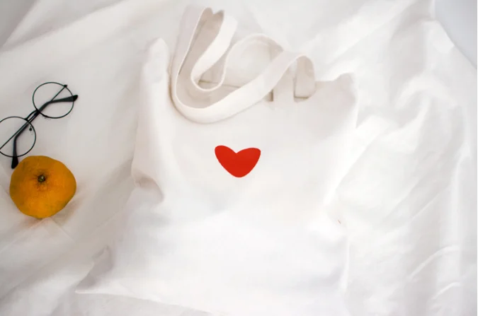 Embroidered Red Heart Pattern Canva Shopping Bags Eco Reusable Foldable Zipper Tote Shopper Bag | Багаж и сумки