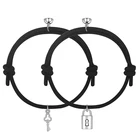 Браслеты с замком для влюбленных, регулируемый браслет на большое расстояние с магнитной застежкой, для друзей и женщин, 2 шт.